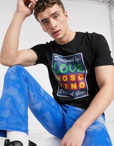 Черная футболка с принтом Love Moschino-Черный