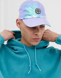 Бейсболка с прорезиненной нашивкой ASOS DESIGN-Синий