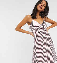 Сарафан на бретельках в полоску с декоративным бантом ASOS DESIGN Tall-Мульти
