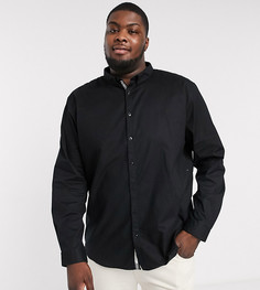 Черная оксфордская рубашка с длинными рукавами River Island Big & Tall-Черный