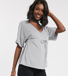 Серый топ для кормления со шнурком ASOS DESIGN Maternity