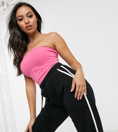 Розовый кроп-топ бандо из органического хлопка ASOS DESIGN Petite