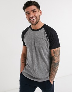 Футболка с круглым вырезом и рукавами реглан Hollister-Серый