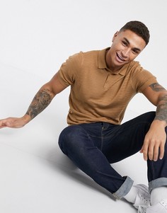 Бежевое поло Topman-Коричневый