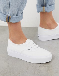 Белые кроссовки на платформе Vans Authentic-Белый