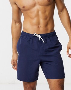 Темно-синие шорты для плавания средней длины ASOS DESIGN-Темно-синий