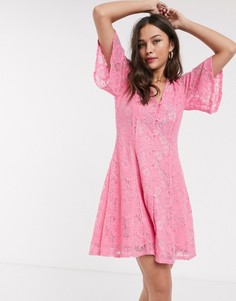 Розовое кружевное платье мини Resume-Розовый Résumé