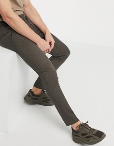 Коричневые строгие брюки скинни River Island-Коричневый