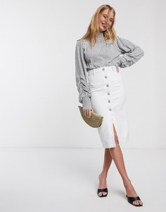 Джинсовая юбка миди с пуговицами Glamorous-Белый