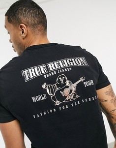 Черная футболка с принтом Будды на спине True Religion-Черный