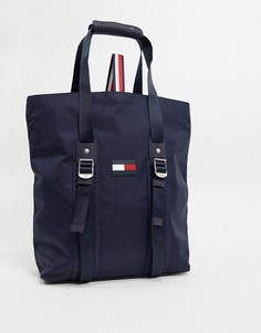 Темно-синяя нейлоновая сумка-тоут с логотипом Tommy Hilfiger-Темно-синий