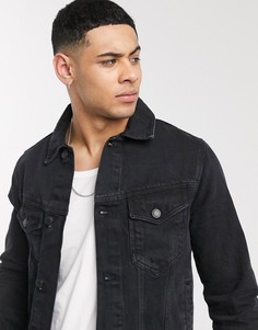 Черная джинсовая куртка Burton Menswear-Черный
