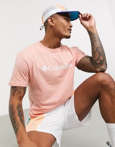 Коралловая классическая футболка с логотипом Columbia CSC-Розовый