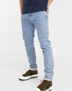 Голубые узкие джинсы в стиле милитари Calvin Klein Jeans-Синий
