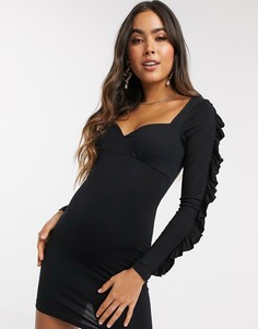 Платье мини с оборками на рукавах ASOS DESIGN-Оранжевый
