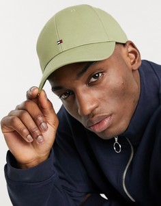 Бейсболка цвета хаки с небольшим логотипом в виде флага Tommy Hilfiger-Зеленый