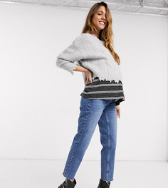 Джинсы прямого кроя с посадкой над животом Topshop Maternity-Синий