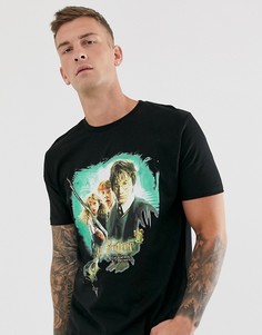 Свободная футболка с принтом "Harry Potter" ASOS DESIGN-Черный