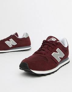 Бордовые замшевые кроссовки New Balance 373-Красный