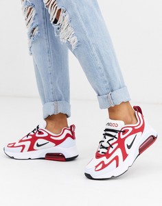 Белые кроссовки с бордовыми вставками Nike Air Max 200-Белый