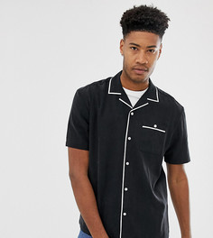 Оversize-рубашка с короткими рукавами и окантовкой ASOS DESIGN Tall-Черный