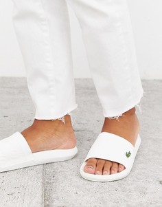 Белые шлепанцы Lacoste-Белый