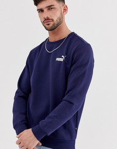 Темно-синий свитшот с маленьким логотипом Puma Essentials