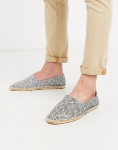 Черно-белые эспадрильи с узором ASOS DESIGN-Черный