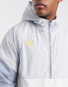 Серая куртка на молнии Nike Football-Белый