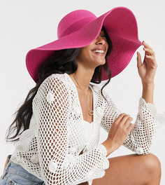 Ярко-розовая эксклюзивная соломенная шляпа South Beach-Розовый