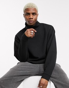 Черный oversize-свитшот с воротником-трубой ASOS DESIGN