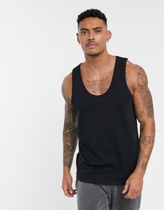 Черная майка из органического хлопка ASOS DESIGN-Черный