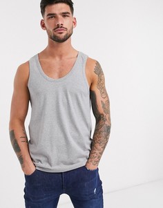 Серая майка из органического хлопка ASOS DESIGN-Серый
