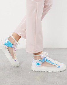 Белые/переливающиеся высокие кроссовки ASOS DESIGN Dazzle-Белый