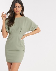 Облегающее платье мини цвета хаки ASOS DESIGN-Зеленый
