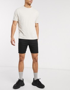 Черные супероблегающие шорты чиносы ASOS DESIGN-Черный