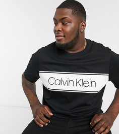 Черная футболка с логотипом Calvin Klein Big & Tall эксклюзивно для ASOS-Черный