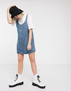 Джинсовый сарафан с овальным вырезом Monki-Синий