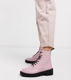 Эксклюзивные розовые ботинки на плоской подошве со шнуровкой RAID-Розовый