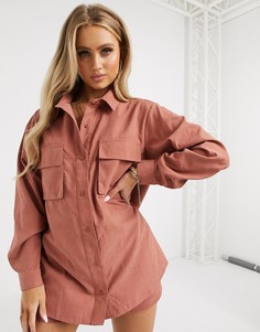Рубашка рыжего цвета от комплекта в стиле милитари Missguided-Красный