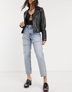 Джинсы в винтажном стиле Topshop-Синий