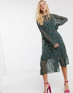 Платье миди с цветочным принтом Topshop-Мульти