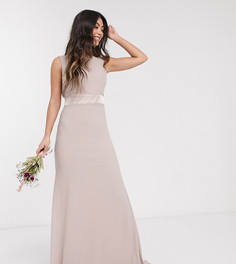 Эксклюзивное розовое платье макси с бантом на спине TFNC Petite Bridesmaid-Розовый