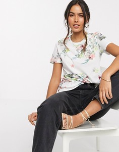 Приталенная футболка цвета слоновой кости Ted Baker-Белый