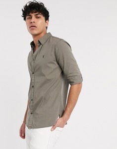Серая рубашка с рукавами до локтя и логотипом AllSaints-Серый