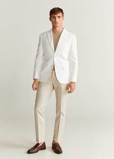 Структурный пиджак slim fit из хлопка - White Mango