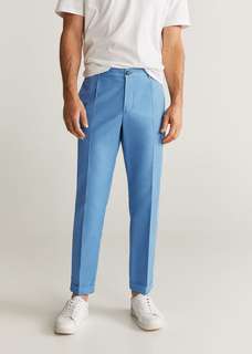 Брюки изо льна slim fit - Vibes-i Mango
