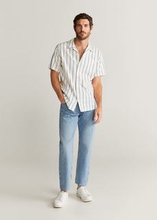 Хлопковая рубашка regular fit в полоску - Racy Mango
