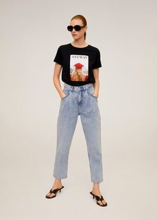 Принтованная футболка с хлопком - Girlbits Mango