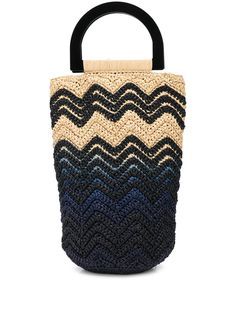 M Missoni плетеная сумка-ведро в стиле колор-блок